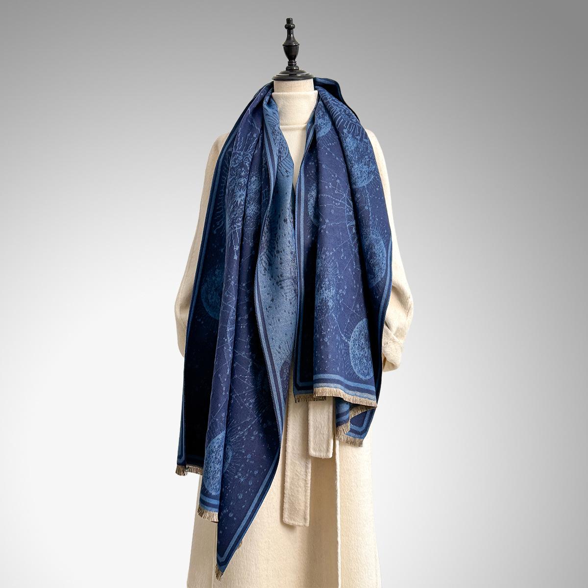 Boho Style Floral & Paisley Embroidery Tassel Decor Shawl, Paisley Print Scarf, Trendy Casual Soft Warm Double Sided Scarf for Fall & Winter, Fashion Accessories for Women & Men