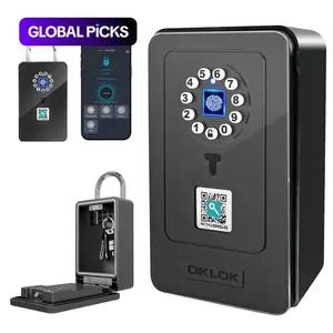OKLOK New Smart Lock Boxes, Security Lock Box, Fingerprint Key Box, Bluetooth-compatible Key Box with APP Control & Passcode, Waterproof Wall Mounted & Door Hanging #GLOBAL PICKS