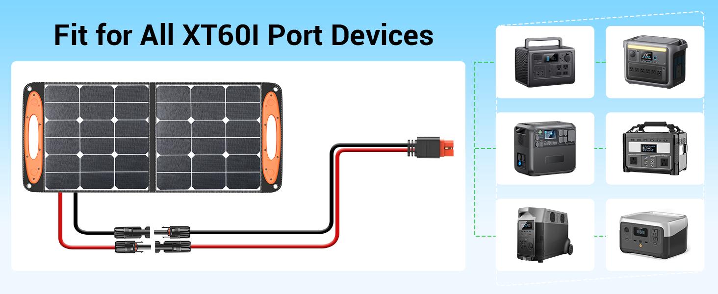 12AWG XT60i Connector, 12 Gauge 10FT to XT60i Adapter Extension Cable for RV Foldable Panel, Station, Generator