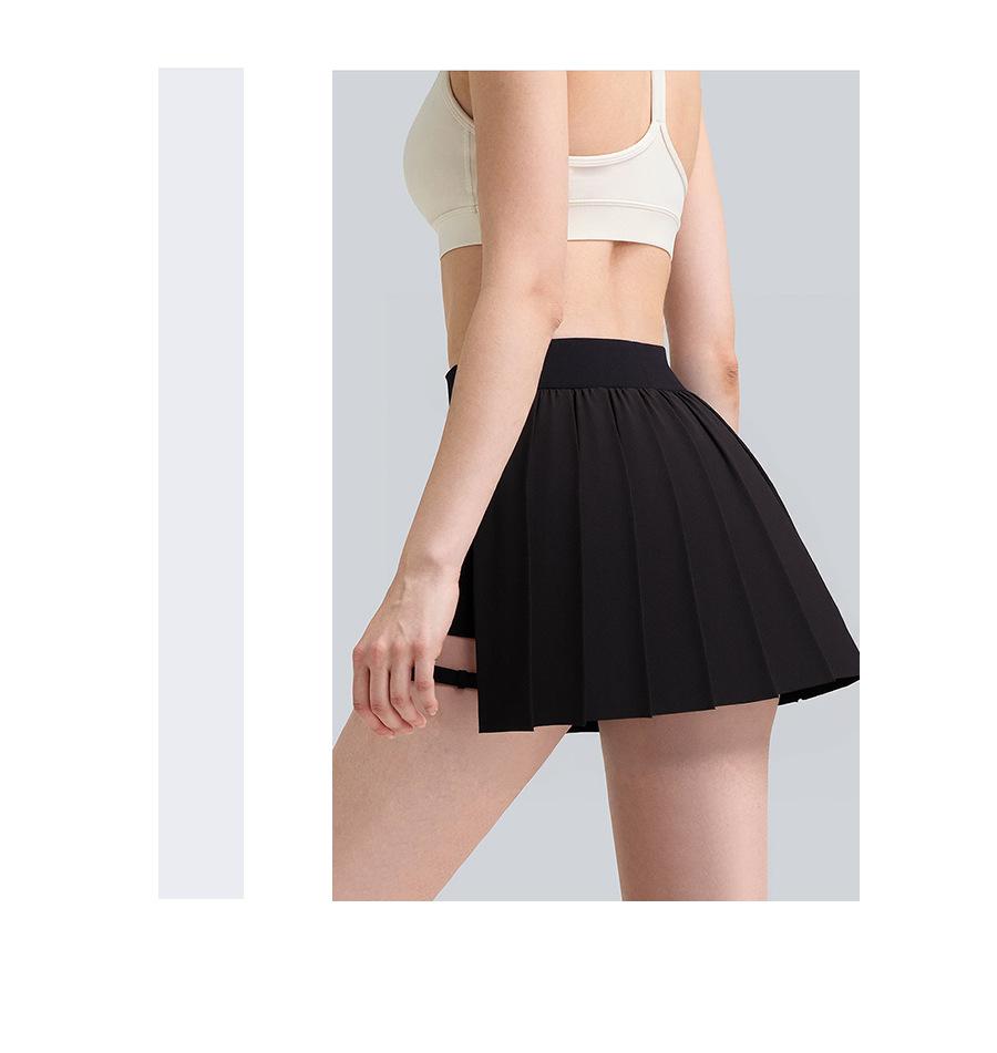 Breezeful High Waisted Pleated 2-in-1 Side & Pocket Asymmetric Hem Quick Dry Mini Dance Skirt Anti glare women's yoga clothes pleated skirt sports short skirt suitable for outdoor running tennis skirt,Daily outfit-02