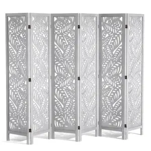 【DealsForYouDays】VEVOR Wood Room Divider, 6 Panel Wood Folding Privacy Screen, 66.9 Inches Tall Indoor Carved Partition Divider, Portable Decoration Screen, for Room Separation, Home, Office, Restaurant Bedroom