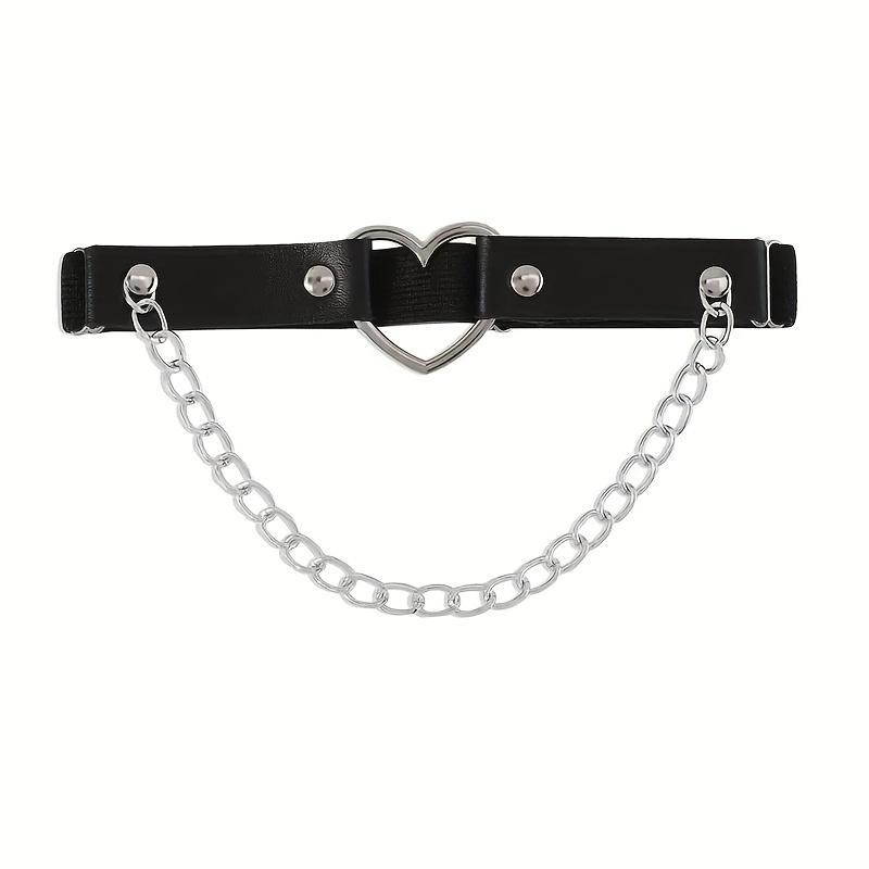 1Pc Elastic PU Leather Leg Ring, Punk Thigh Body Chain Jewelry for Carnival & Halloween