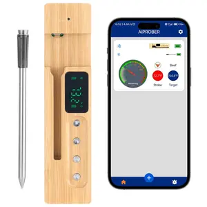 VEVOR Wireless Meat Thermometer, 500 ft Range Wireless Bluetooth Meat Thermometer, Digital Cooking Food Meat Thermometer, Waterproof Smart Meat Probe with Two Probe, for Grilling, Smoker, BBQ Oven
