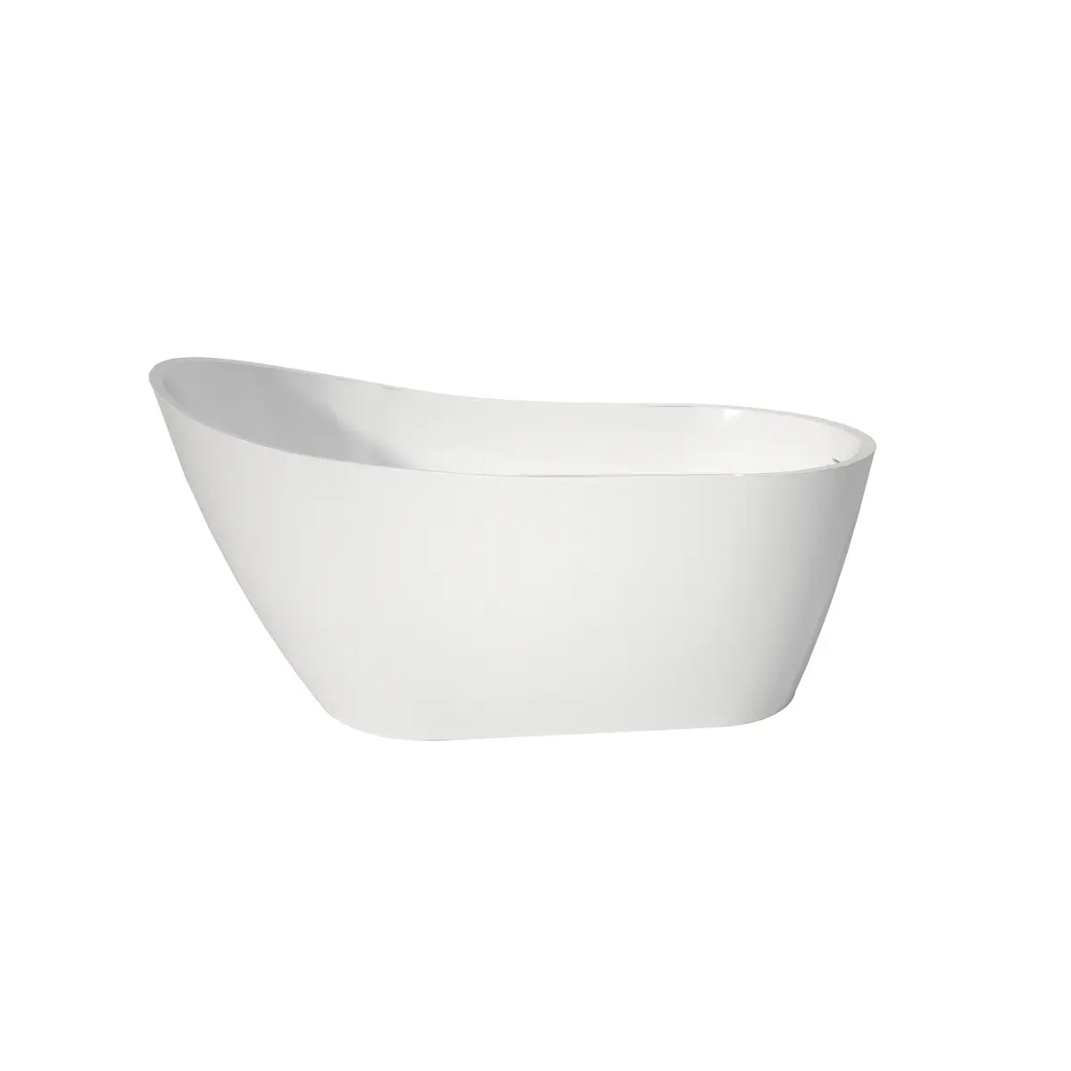 Premium High-back Acrylic Free Standing Bath tubs,Oval-Shape  Stand Alone White Soaker Tub(59*32 Inch)