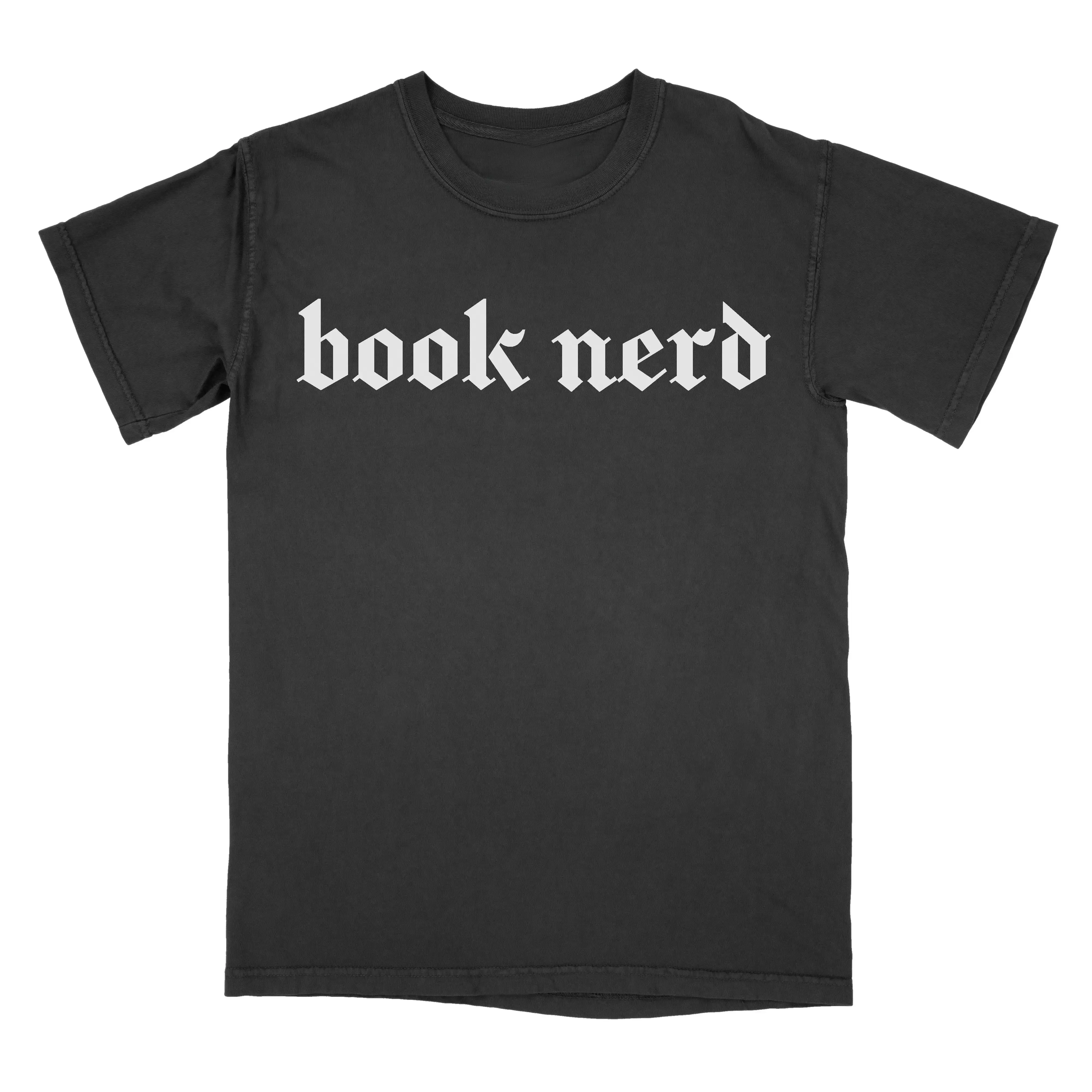 Book Nerd - Tee PRINTED FONT Casual Fit Top Tshirt Shortsleeve