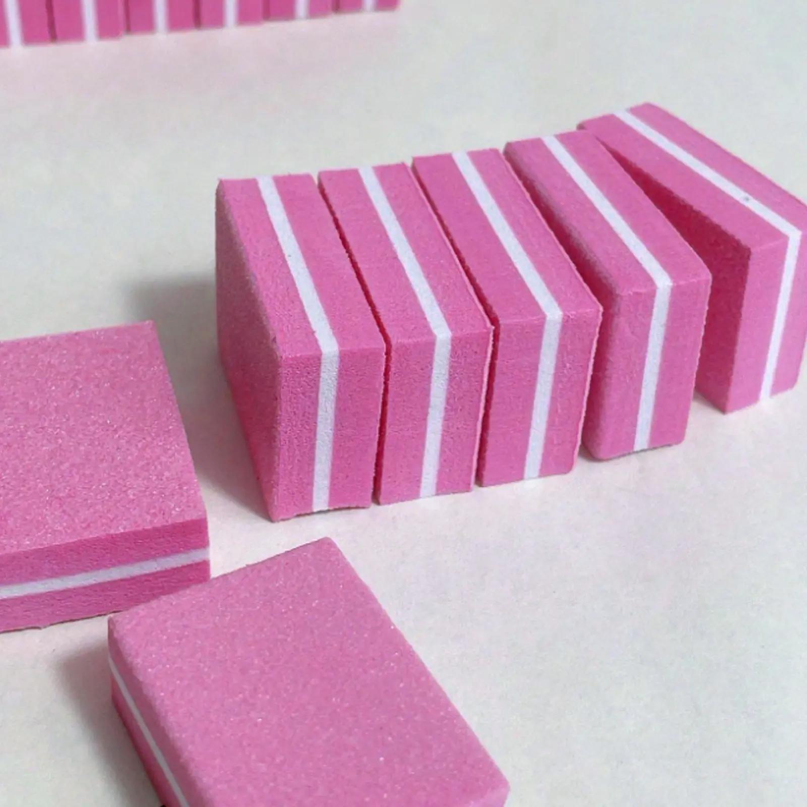 50pcs Mini Nail Buffer Blocks, 100/180 Grit Nail Files for Acrylic and Natural Nails, Bulk Pink Buffing Blocks for Professional Manicure