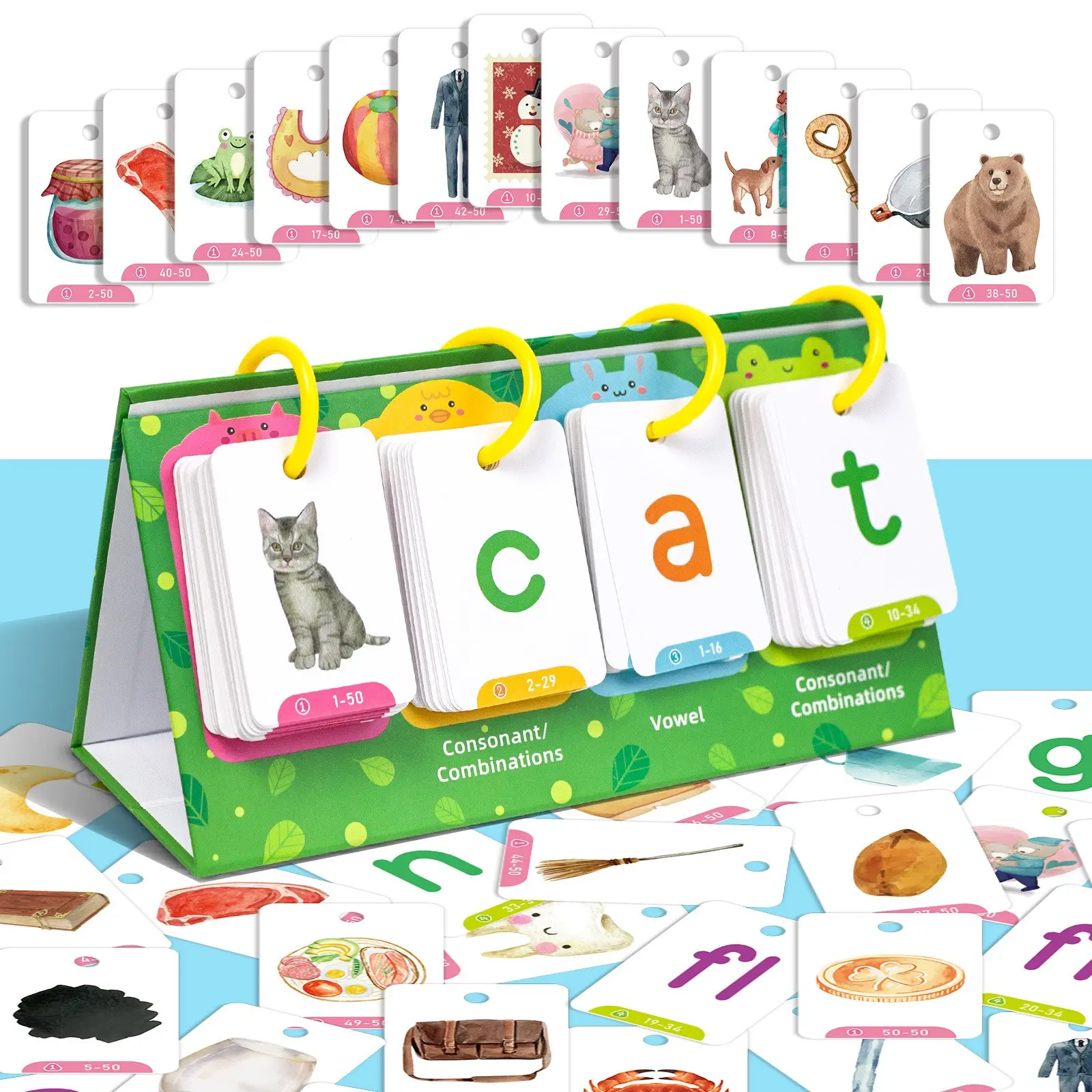 Calendar Set, Letter Learning Pocket Chart, Natural Reading Cvc Word Game, Flashcards, Home School Education Puzzle Game