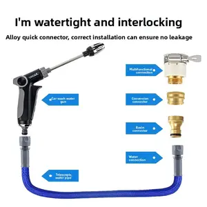 High-pressure household retractable hose, garden cleaning and watering nozzle, car wash water gun set