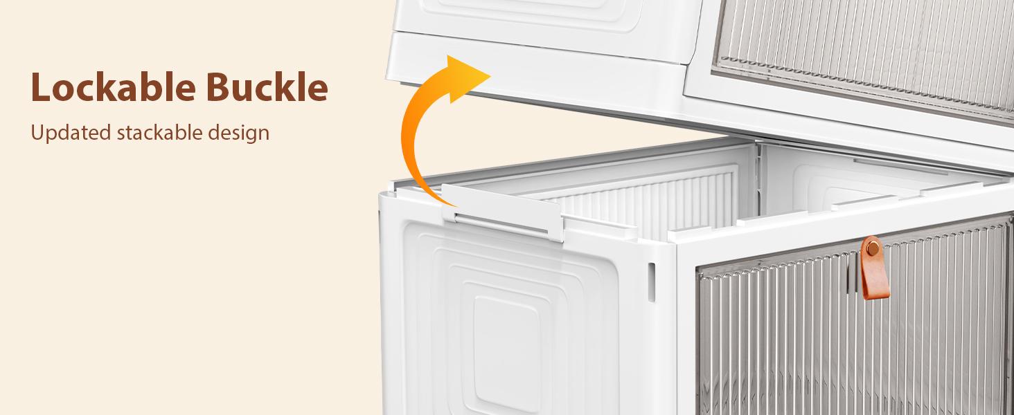 4 Tier Stackable Plastic Storage Bins with Lid and Wheels - 23 QT Closet Organizers and Storage, Foldable Storage Containers, Organization and Storage Boxes for Craft, Home, Pantry, Dorm, Grey