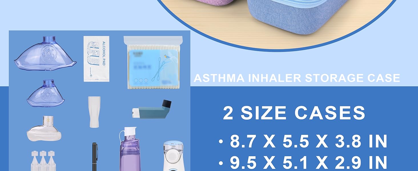Asthma Inhaler Case Portable Nebulizer and Spacer Storage for Kids and Adults - Travel Carrying Case for Masks, Inhaler Holder (PURPLE)