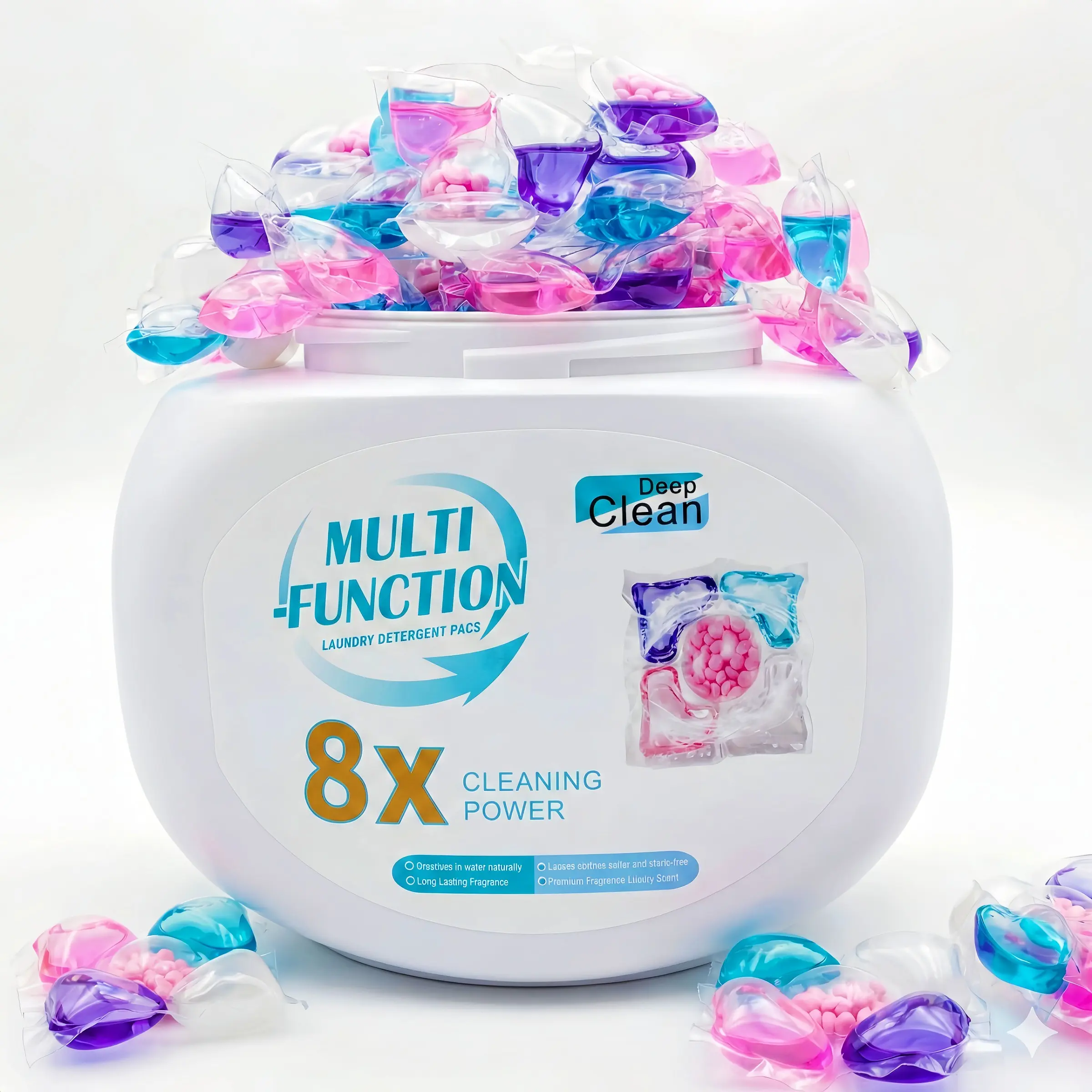 Viral TIKTOK 5-in-1 LAUNDRY DETERGENT PODS, Laundry Clean Pods, Multi Purpose Detergent, Scented Laundry Detergent, 8g Extra Concentrated Capsules, 40 pods/Pack, Long-Lasting Fragrance, Ultra Stain Removal, Eco-Friendly & Portable, Family & Travel
