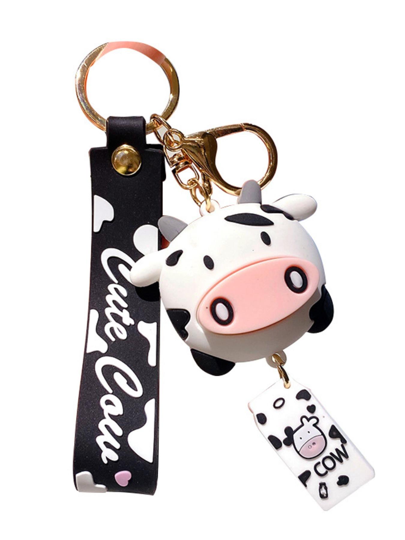 Cute Cartoon Cow Design Keychain, Animal Shaped Keychain for Car Key, Keychain for Bags, Keychain Pendant, Fashion Accessories for Women & Men, Trendy All-match & Exquisite Keychain for Birthday Gift