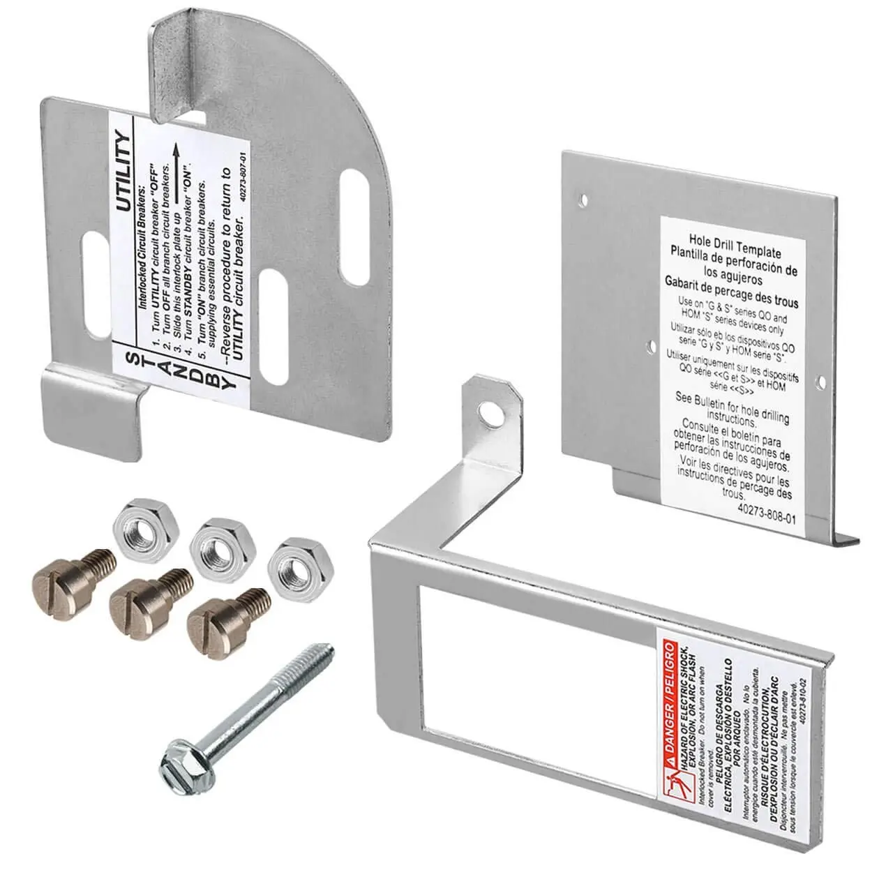 Generator Interlock Kit for QO Indoor Load Centers, 150A-225A Main Breaker, Cover and Frame Size Interlock