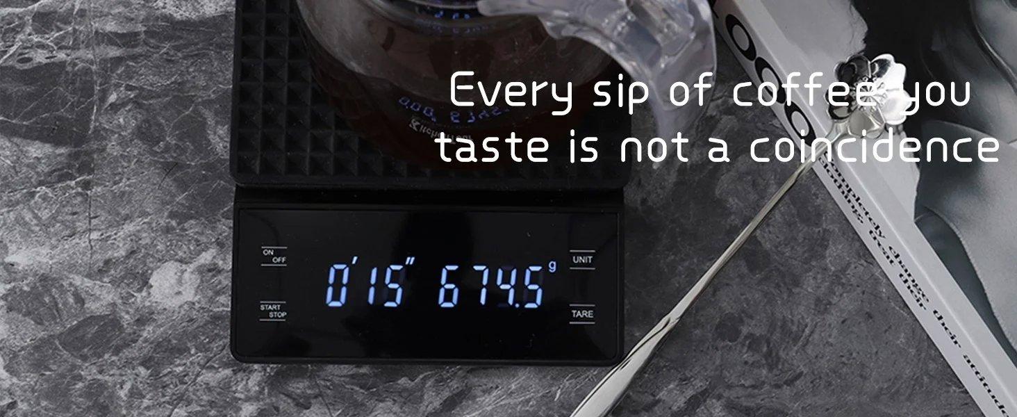 KitchenTour Coffee Scale with Timer 3kg/0.1g High Precision Pour Over Drip Espresso Scale with Back-Lit LCD Display (Batteries Included) KitchenTour Coffee Scale with Timer 3kg/0.1g High Precision Pour Over Drip Espresso Scale with Back-Lit LCD Display (Batteries Included)