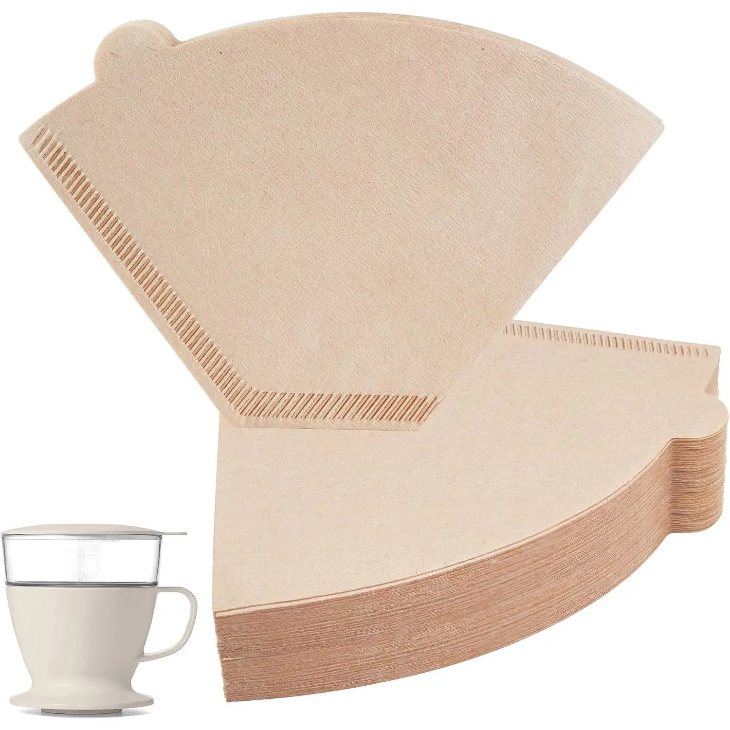 100 count Paper Coffee Filters #2 for  Single Serve Pour-Over |  Filter Paper, Chlorine-Free Unbleached Coffee Paper Filters, Suitable for Daily  Brewing, No Paper Taste