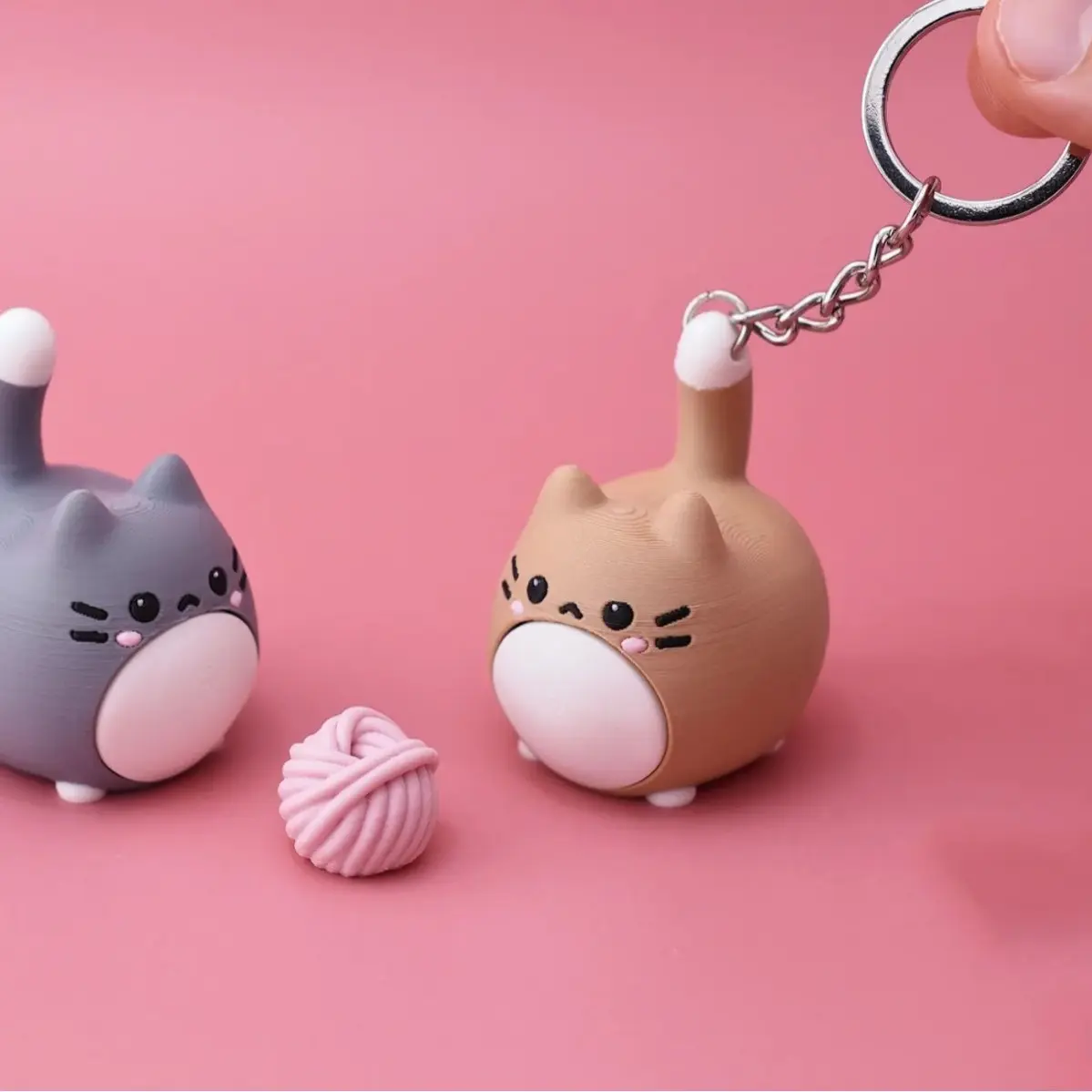 3D Printed Cat Clicker, Halloween Christmas Easter Birthday Gift, Desk Ornament, Cute Fat Cat Stress Relief Toy, Keychain Desktop Decor