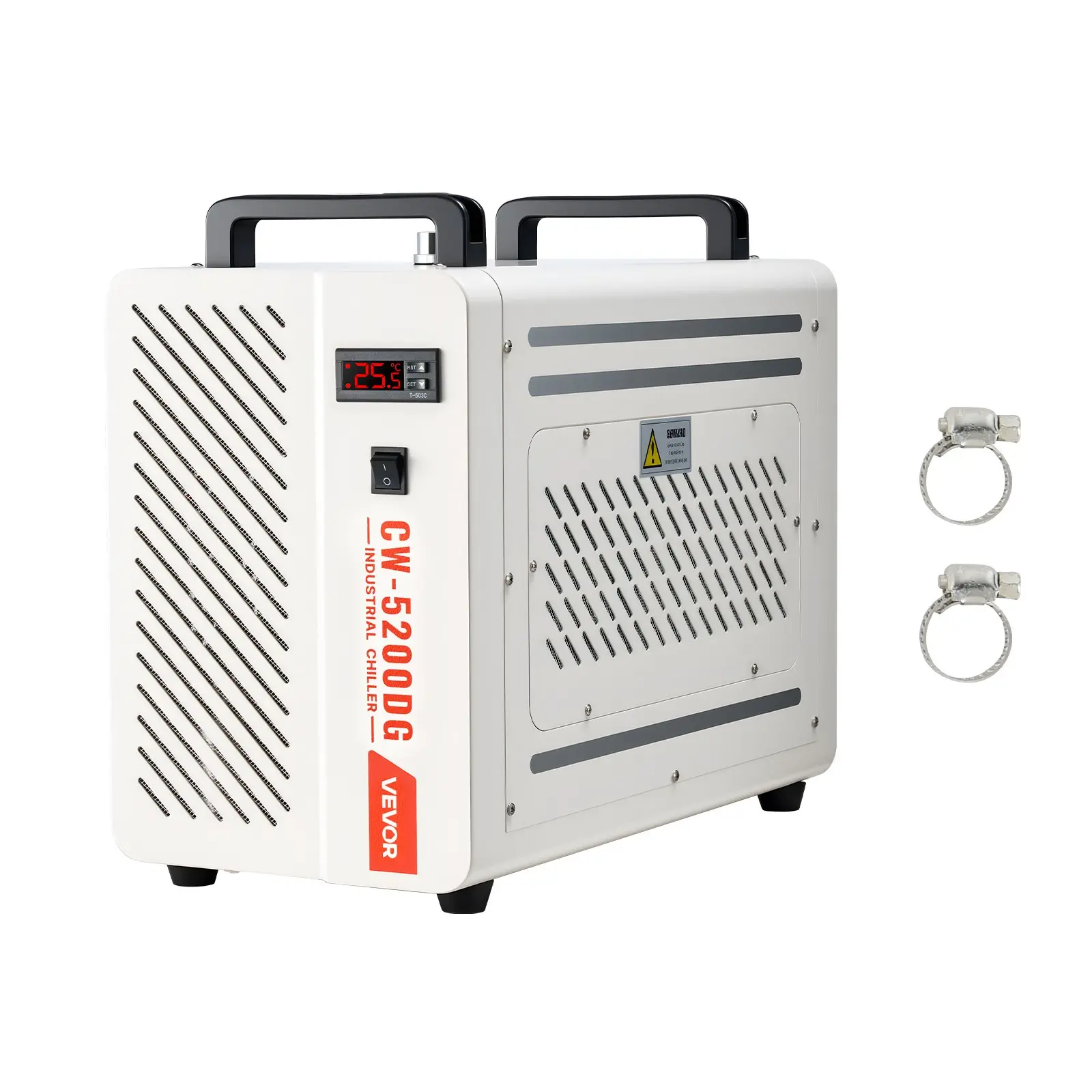 【DealsForYouDays】VEVOR Industrial Water Chiller, 5460 BTU/h, Industrial Water Cooler Cooling System with Compressor, 1.8 Gal Tank Capacity, 3.4 GPM Max Flow, Laser Chiller, for CO2 Laser Engraving Cutting Machine