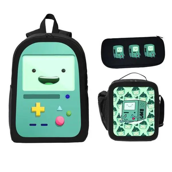 Minimalist Retro Game Console Backpack Set for Teens, Water-Repellent Tear-Resistant Polyester for School & Travel, Summer Camps, Active Teenagers