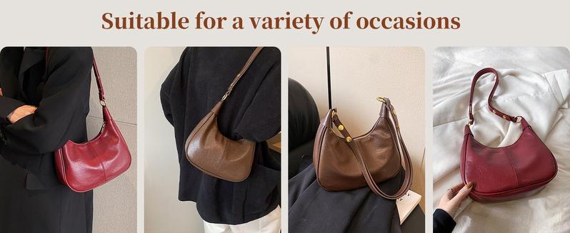 New Women's Simple Solid Color Zipper Shoulder Bag, Fashionable Versatile Underarm Bag, All-match Hobo Dumpling Bag for Daily Used