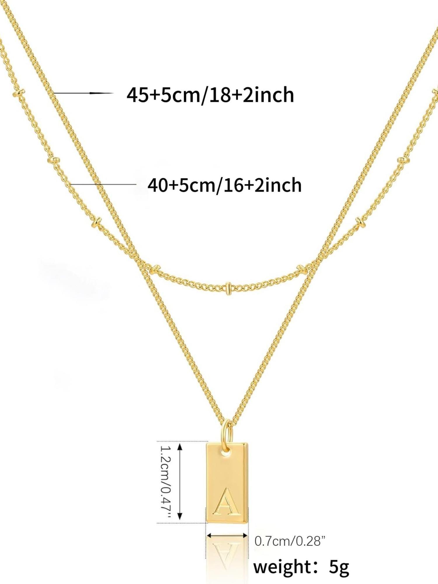 Layered Necklace, Initials Necklace, Fashionable Letter Pattern Decor Pendant Necklace for Women & Girls, Fashion Jewelry for Party, Daily Decor, Trendy All-match & for Birthday Gift