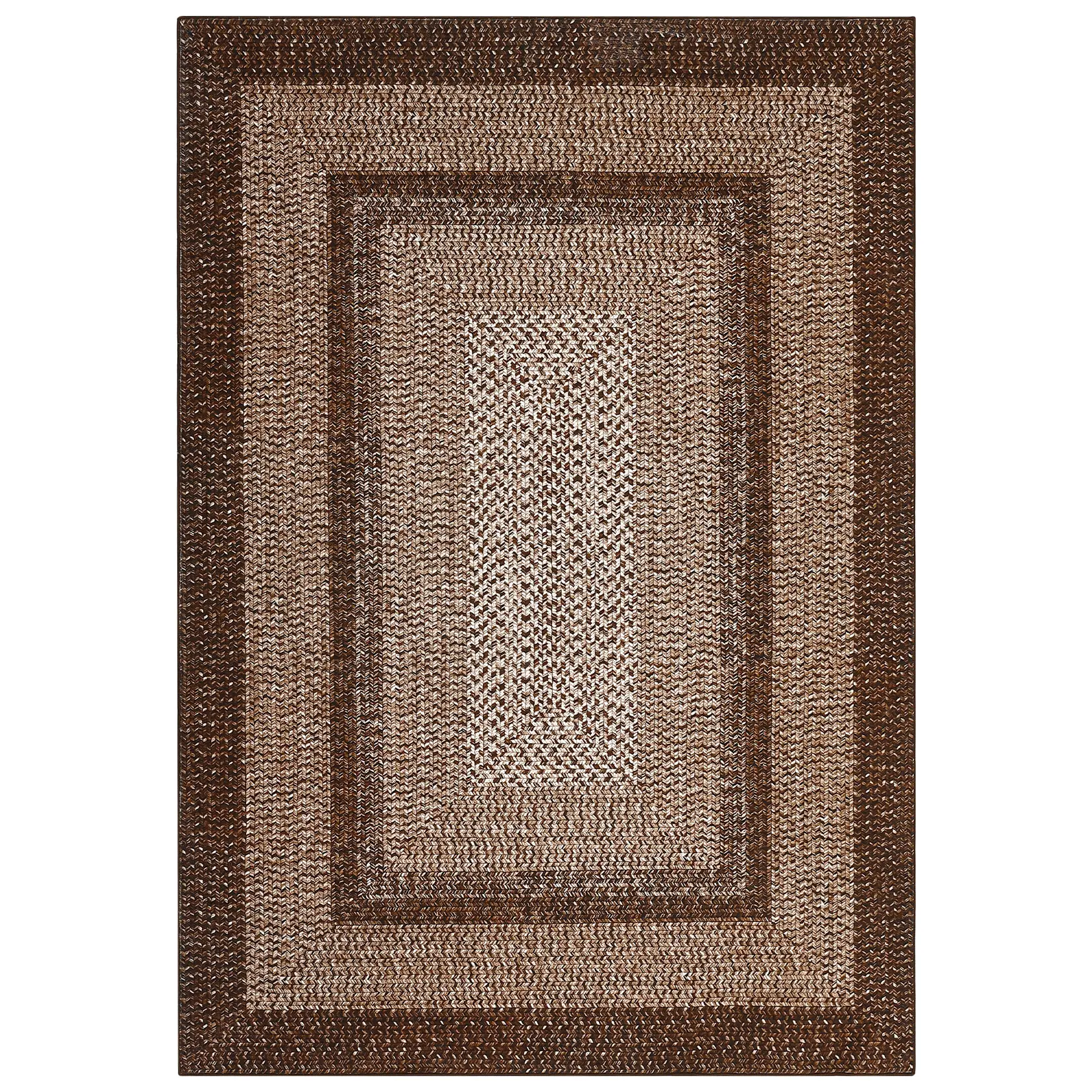 Boho Braided Area Rug – Machine Washable, Non-Slip, mark Resistant Carpet for Bedroom, Living Room, Hallway, Kitchen – Soft Modern Geometric Print, Rustic Farmhouse Accent