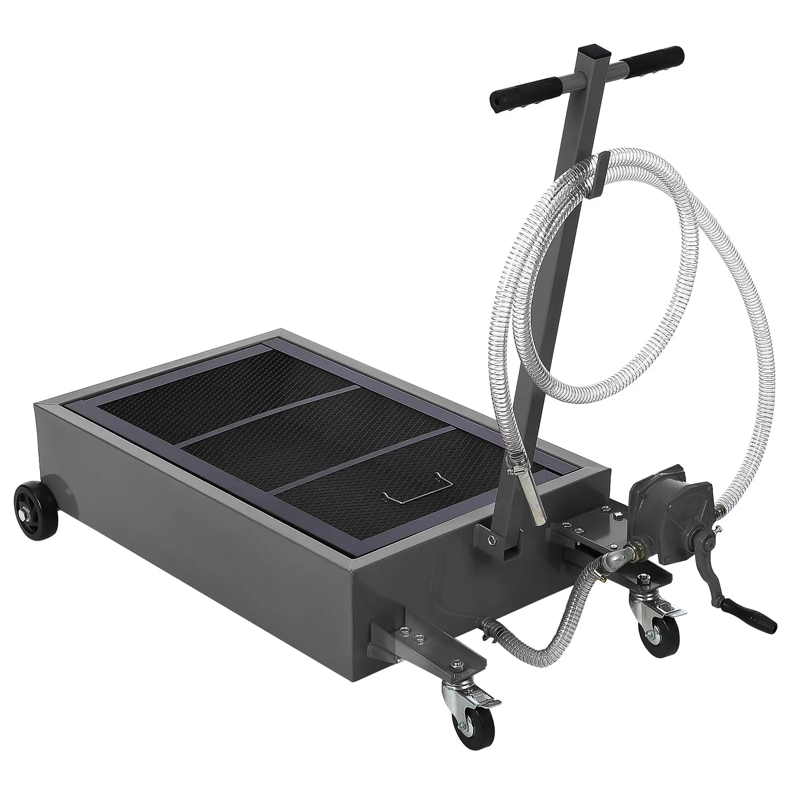 Garvee 20 Gallon Low Profile Oil Drain Pan and Tank with Large 76L Capacity, Manual Pump, Foldable Handle, Wheels, and 8 ft Hose for Efficient Oil Changes on Cars, SUVs, and Trucks
