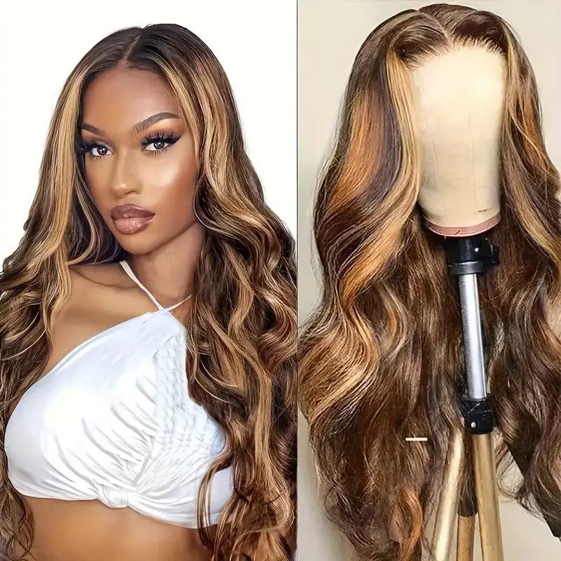 Transparent Lace Front Remy Hair Wigs Highlight Raw Brazilian Body Wave Pre Plucked Human Hair Wig 180 Density 99j Lace Frontal Wigs For Women BlackFriday