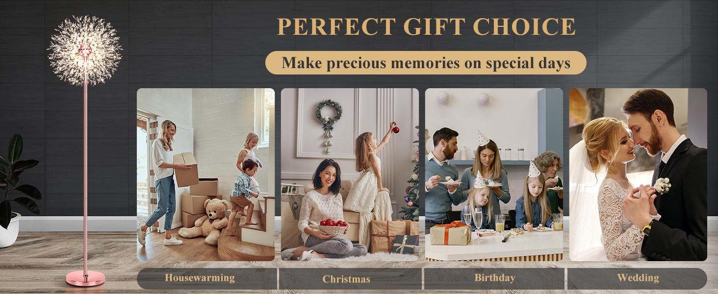 69'' Crystal Floor Lamp Decorative Lights for Living Room, Modern Standing Lamp with 738PCS K9 Crystals, Tall Lamp Pole Light for Bedroom Office, Mid Century Floor Lighting with 9 LED Bulbs