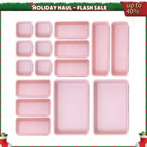16-Piece Custom Match Multi Size Drawer Storage Box Detachable Splice Compartment Home Makeup Underwear Sewing Hardware Drawer Sort Container