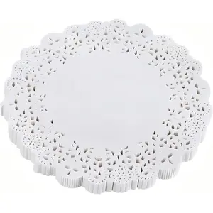 White Paper Doilies 100PCS,4.5 inch Round Lace Paper Doilies for Food,Cakes, Desserts.