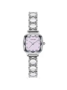 Women's Square Design Digital Watch, Vintage Fashion Strap, Rhinestone Romantic Gift, Casual Analog Rectangle Face, Alloy Case, Buckle Closure