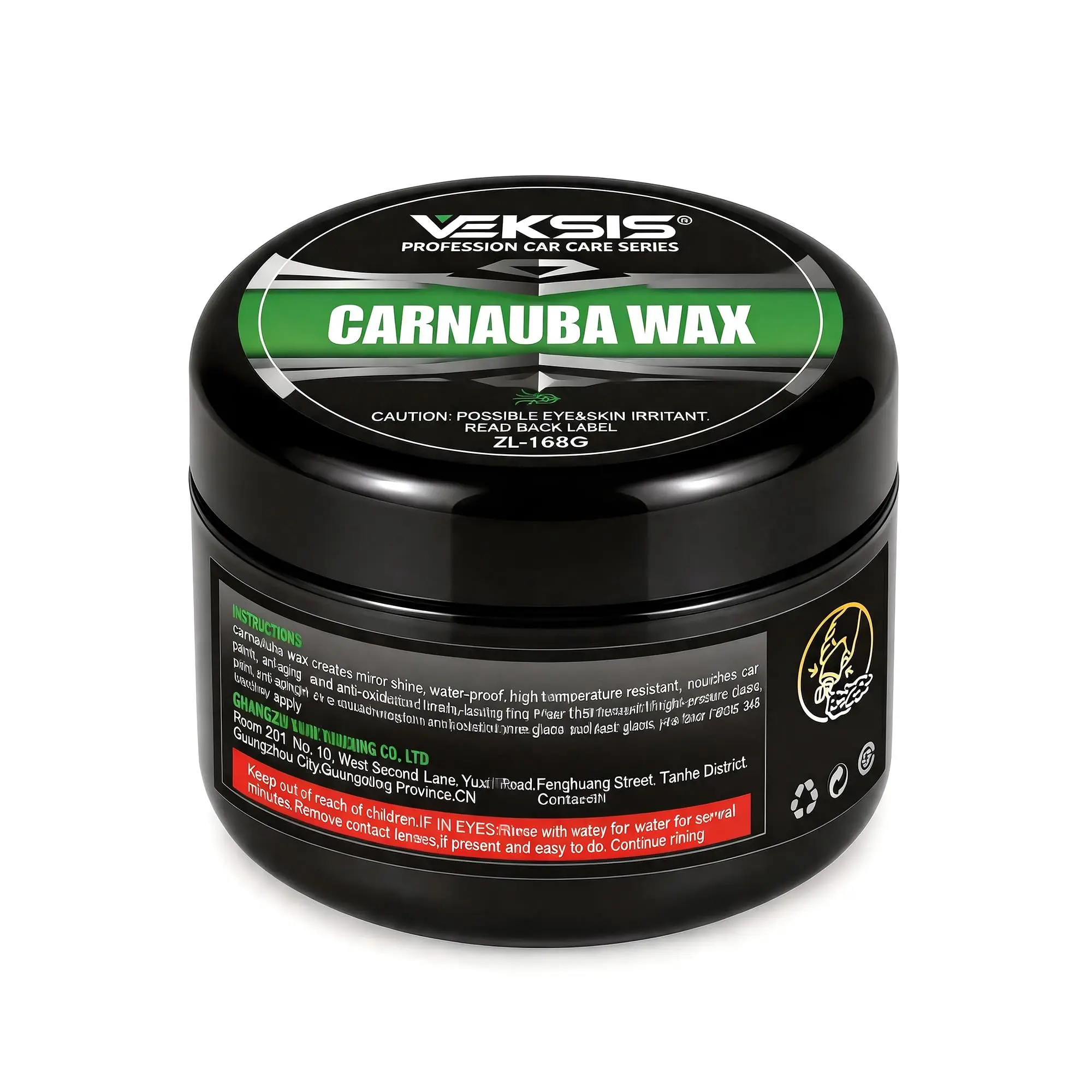 Veksis Carnauba Wax – 168g Premium Brazilian Car Wax Paste, Natural Paint Protection with High Gloss Mirror Shine, Easy to Apply and Wipe Off, Long-Lasting UV Protection for Cars Trucks SUVs