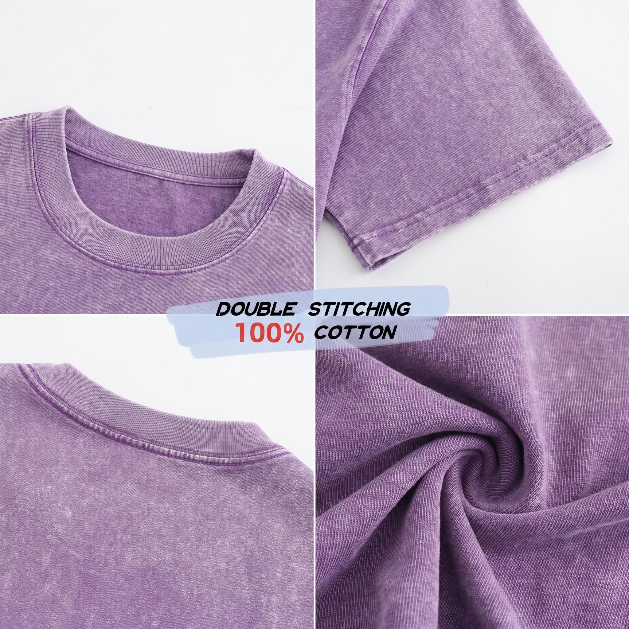 Women's 4-Pack Pure Cotton Crew Neck Short Sleeve Loose-Fit Plain Casual Machine-Washable Basic Tees, Distressed Wash Round Neck Cotton Shirt Tees, Shortsleeve Crewneck Streetwear Top Shirts for Women, Basic Tops