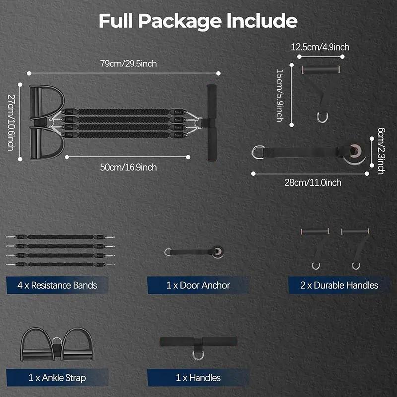 Multifunctional Ab Training Resistance Band, 1 Set Ab Training Auxiliary Foot Pedal Puller, Abdominal Exercise Equipment for Home Gym, Abdominal Muscle Trainer, Ab Workout Equipment