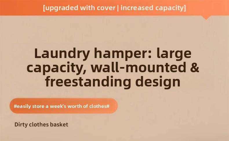 Practical wall-mounted dirty clothes basket, dirty clothes basket, foldable home bedroom dormitory multi-functional dirty clothes basket