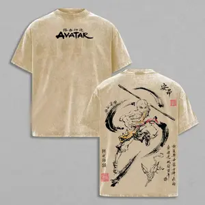 Aang Shirt, Avatar the Last Airbender Shirt, Animated Shirt, Vintage T-Shirt Menswear Top Underwear Tshirt The Last Air Nomad - The Avatar Anime Double Printed Washed Tee Unisex Oversize Anime Manga