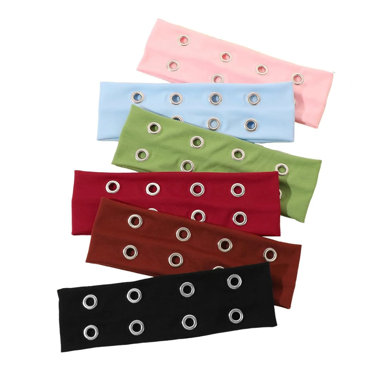 outdoor sports Grunge Punk 6pcs Solid Color Metallic Punk Y2K Edgy Sporty Headbands, Suitable For Daily Life, Street Dance, Outdoor Activities