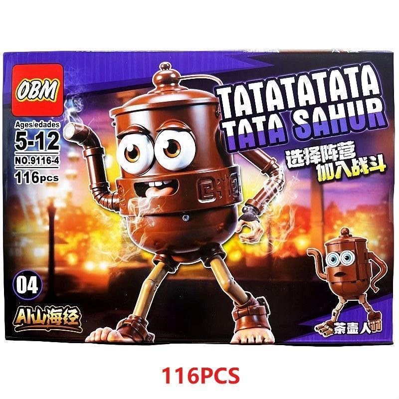 Moc Cappuccino Assassino Tung Tung Tung Sahur‌ Figure Assembled Toy Italian Brainrot  Kids Building Blocks Blind Box Toys Gifts