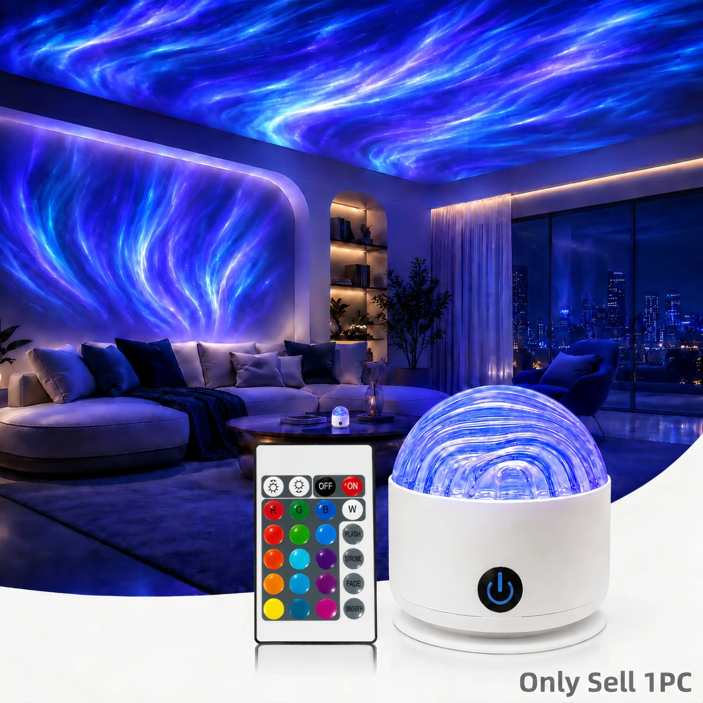 Aurora Galaxy Night Light Projector, 16 Colors Star Ceiling Projector with Remote Control, USB-C Rechargeable Mood Light for Bedroom, Meditation, Relaxation and Home Decor, Aurora Projector Lamp