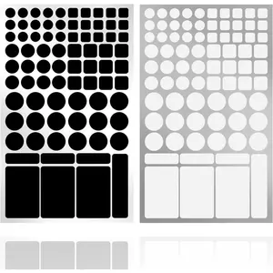 Cuttable 100% Full Blackout Light Blocking Stickers, 2 Sheets Black & White