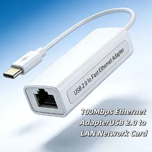 Type-C/USB to Rj45 Ethernet Adapter, 100mbps High-Speed, Plug-And-Play, Compatible with MAC, Tablet, Switch, Portable, Stable Connection