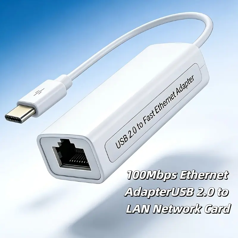 Type-C/USB to Rj45 Ethernet Adapter, USB Universal Fit, 100mbps High-Speed, Plug-And-Play, Compatible with MAC, Tablet, Switch, Portable, Stable Connection