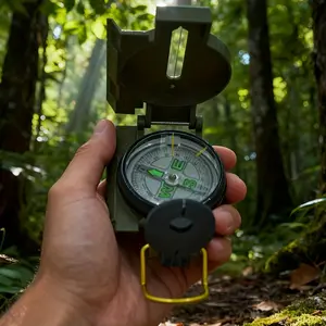 1pc Outdoor Survival Compass / Multifunctional Waterproof Portable Compass / for Hiking, Camping, Travel / Without Battery