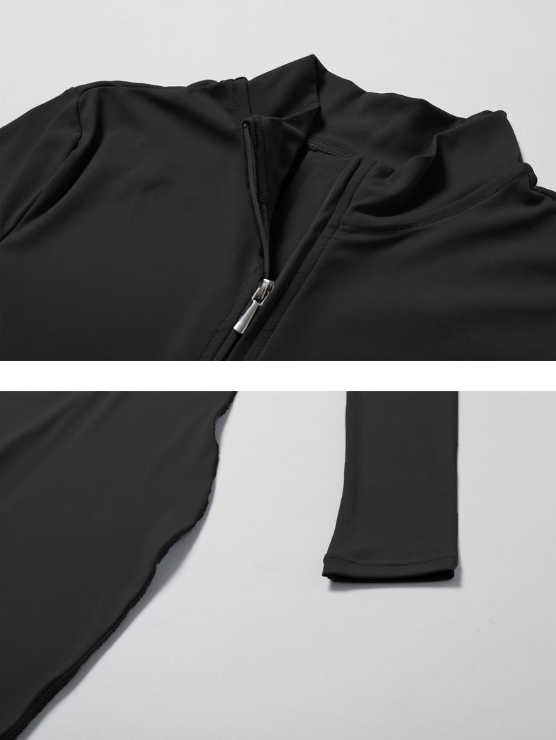 Women's Solid Zip Up Mock Neck Sports Jumpsuit, Sporty  Fit High Stretch Seamless Sleeveless Jumpsuit for Yoga Gym Workout, Ladies Athlete Sportswear for Summer