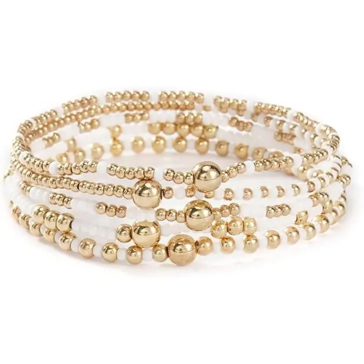 Small Ball Seed Bead Stackable Bracelets Set For Women, Stretch Accessories  Dainty, Daily Party Friendship