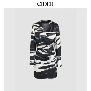 Cider [size 0-26] Abstract Geometric Wrap Mini Dress Dealsforyou