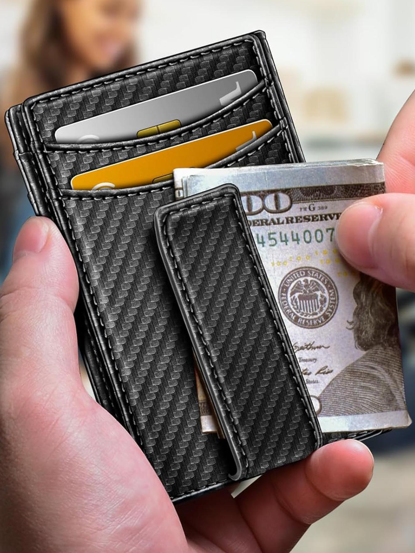 2026 New Magnetic Slim Wallet for Men, Leather Card Holder with Rfid Protection, Holds 12 Cards and Cash, Minimalist Design for Everyday Use