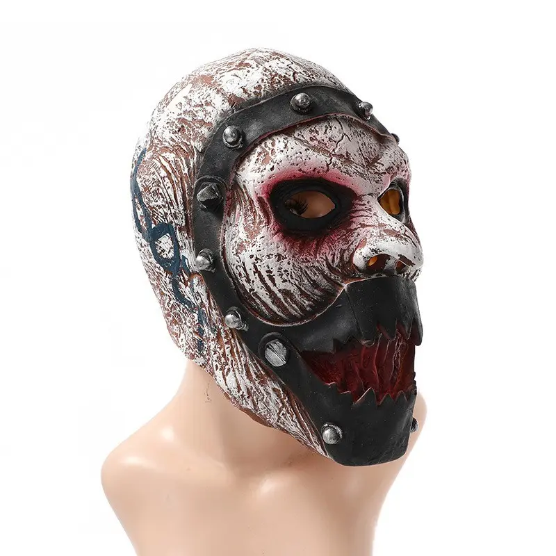 1pc Skull Warrior Latex Mask, Death Head Halloween Costume, Devil Horror Face Cover, Perfect for Parties and Events