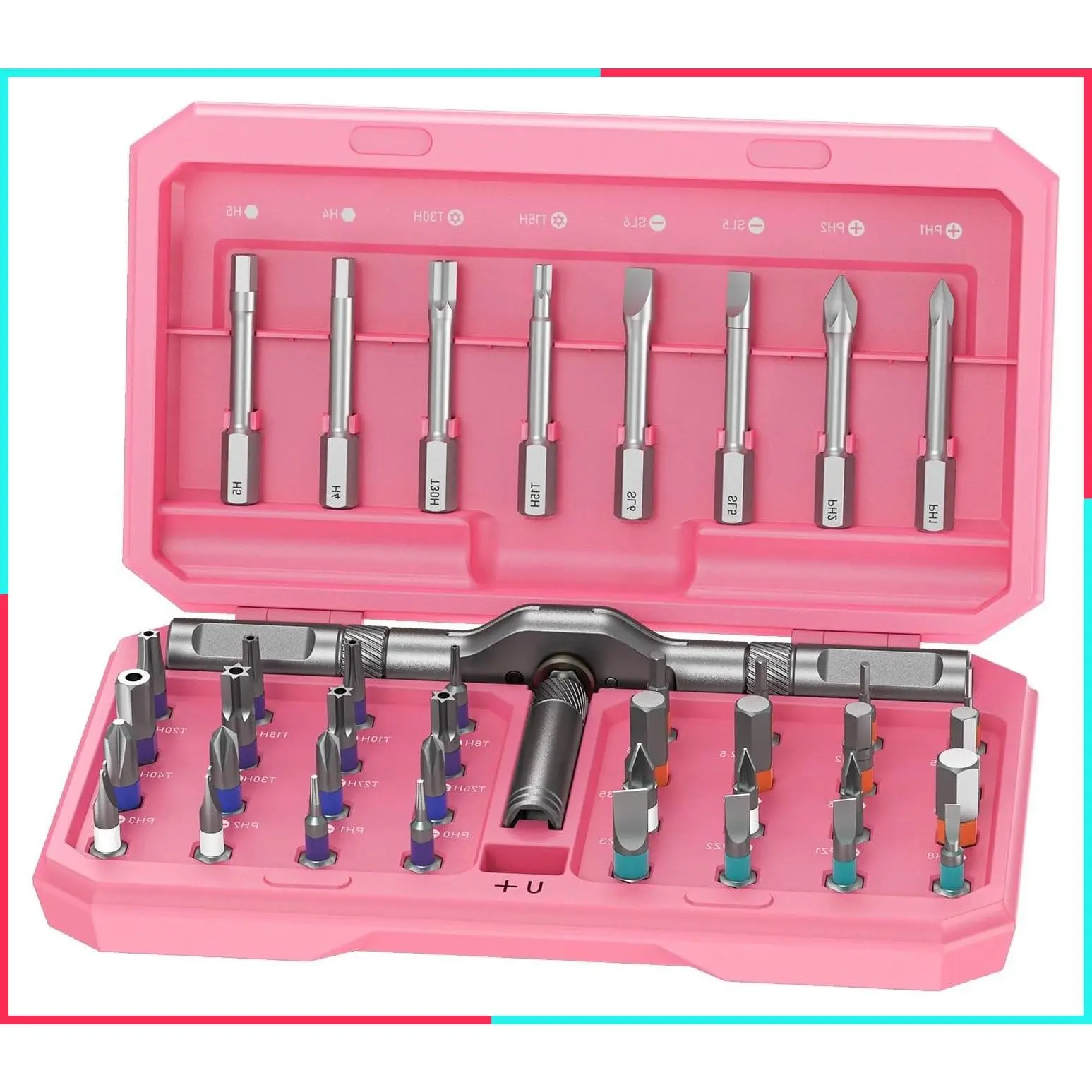 42-in-1 Magnetic Ratcheting Screwdriver & T-Handle Hex Wrench Set with S2 Steel Bits for PC, Camera, Smartphone, Furniture, Bike | Ideal for Electronics & Home Repairs, Gift for Men DIY Lover