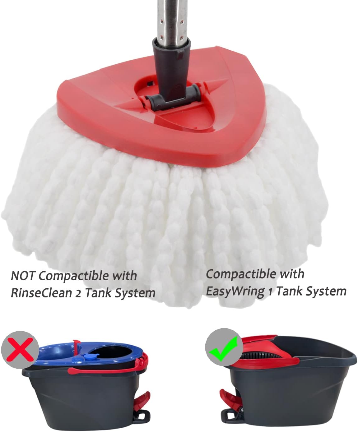 4 Pack Spin Mop Replacement Heads Mop Refills Microfiber Mop Replace Heads Safe for All Hard-surfaced Floors